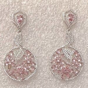 Luxury Pink Sapphire Earrings (925 silver)